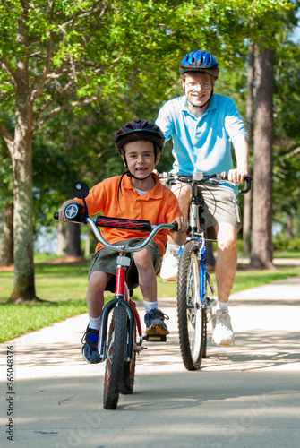 Father and son bike ride
