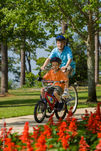 Father and son bike ride