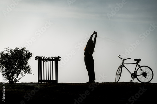 Foggy Morning - Levee Silhouettes - New Orleans