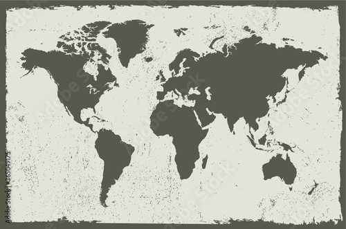Old grunge world map