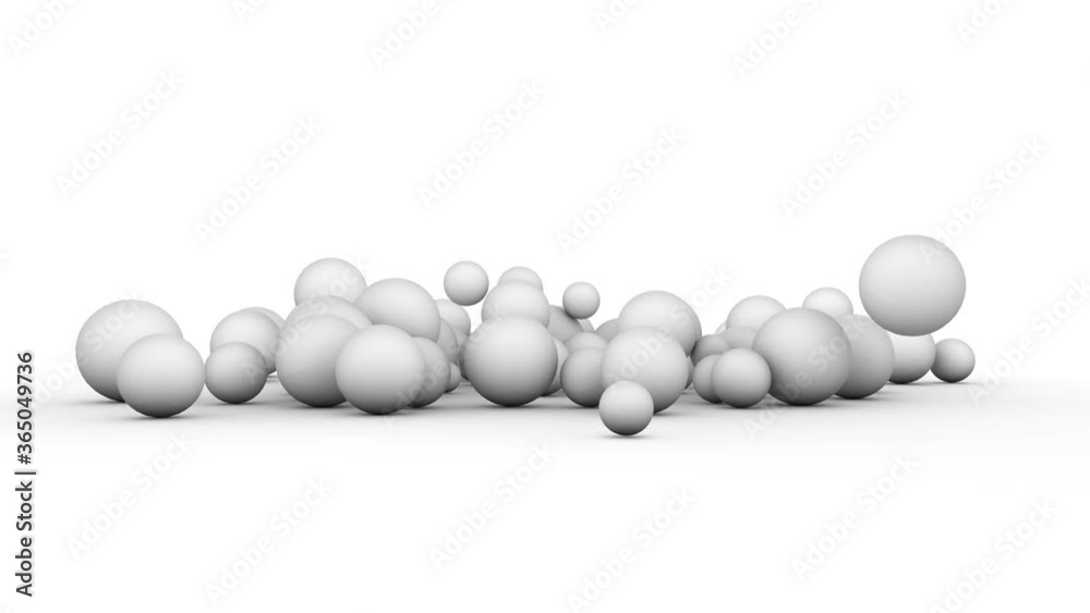 Abstract 3D animation of a white tower made of square blocks. cubes turn into spheres and the tower collapses. The balls crumble and turn into cubes. The idea of collapse during restructuring. Abstract 3D animation of a white tower made of square blocks. cubes turn into spheres and the tower collapses. The balls crumble and turn into cubes. The idea of collapse during restructuring.