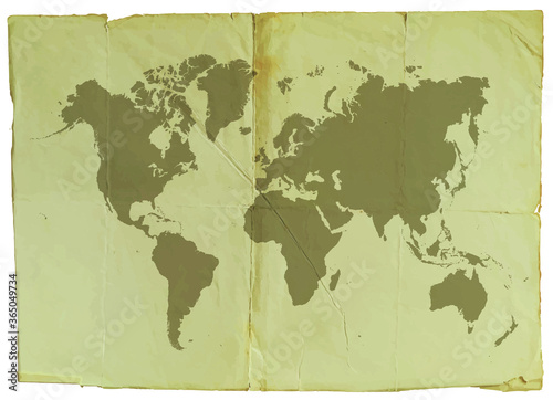 Old map of the world.