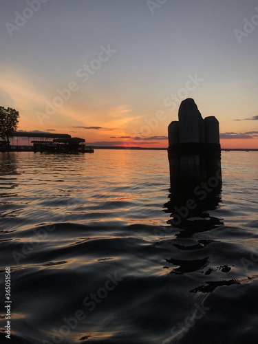 sunset over the lake