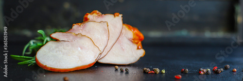 smoked meat chicken breast or turkey food background top view copy space for text organic eating healthy raw