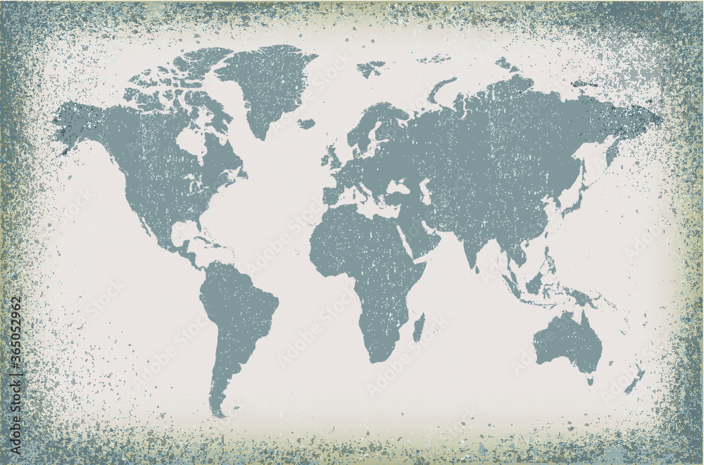 Grunge World Map Background
