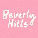 Beverly Hills. Sticker for social media content. Vector hand drawn illustration design. 