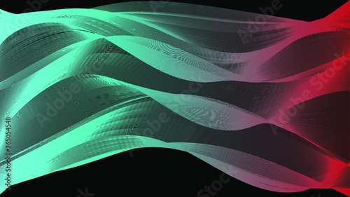 Futuristic abstract blue red gradient wave