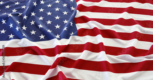 Rippled USA America flag stars and stripes
