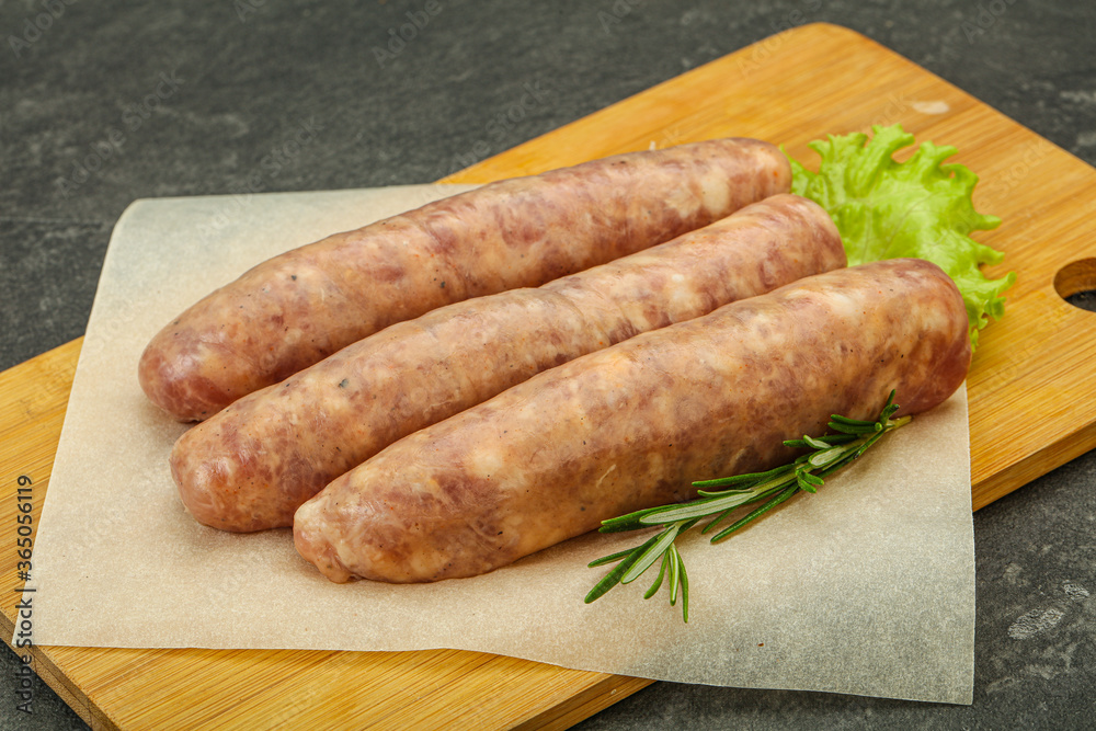 Raw pork meat sausages for grill Raw pork meat sausages for grill