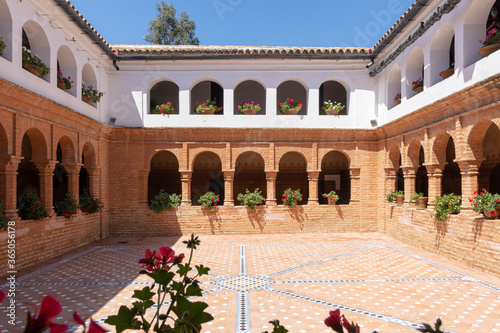 La Rabida Monastery in Huelva. Mudejar art in a place where Christopher Columbus began to organize his trip. Huelva, Andalusia, Spain.