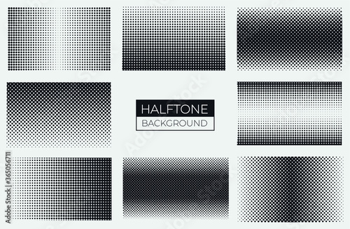 Set of halftone texture backgrounds.