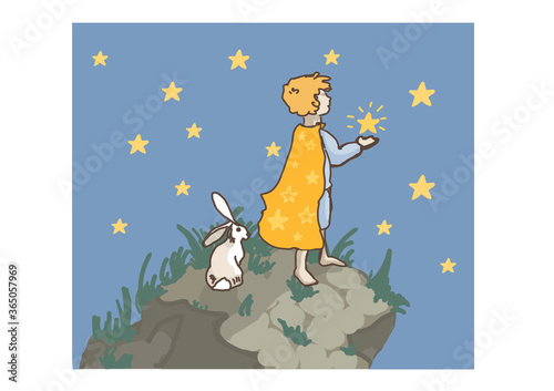 Illustration for a story starry boy  art 