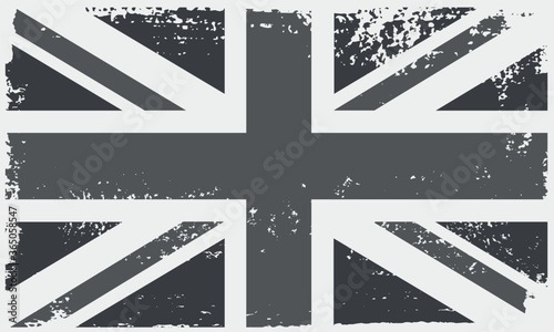 Vintage black and white United Kingdom flag