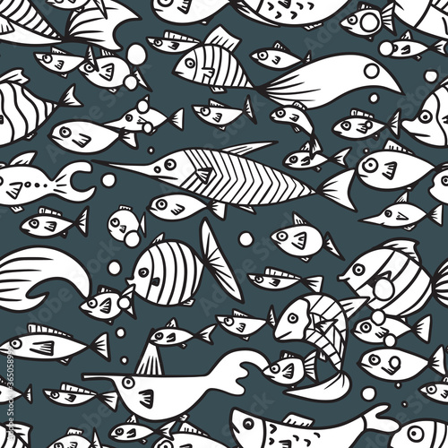 Aquarium fish seamless pattern. Texture for fabric, wrapping, textile, wallpaper, apparel. 