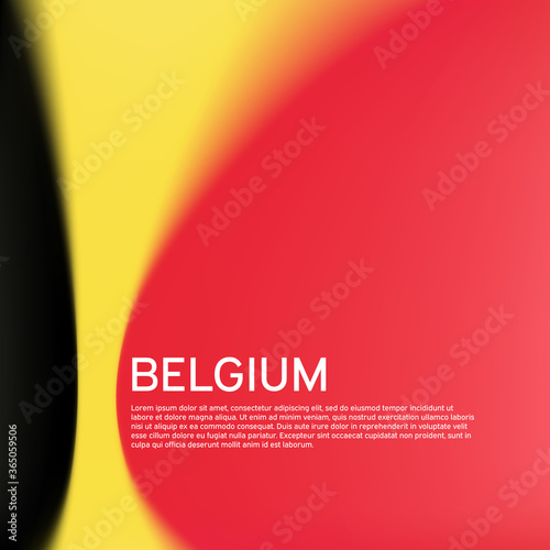 Belgian flag background. Blurred pattern in the colors of the belgian flag. National poster, belgium banner. State patriotic poster, flyer, business booklet. Vector tricolor design