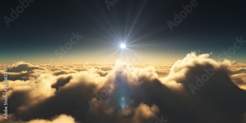 above clouds sunrise sun ray illustration © aleksandar nakovski