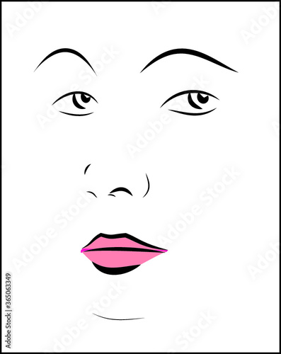 vector illustration of a woman face