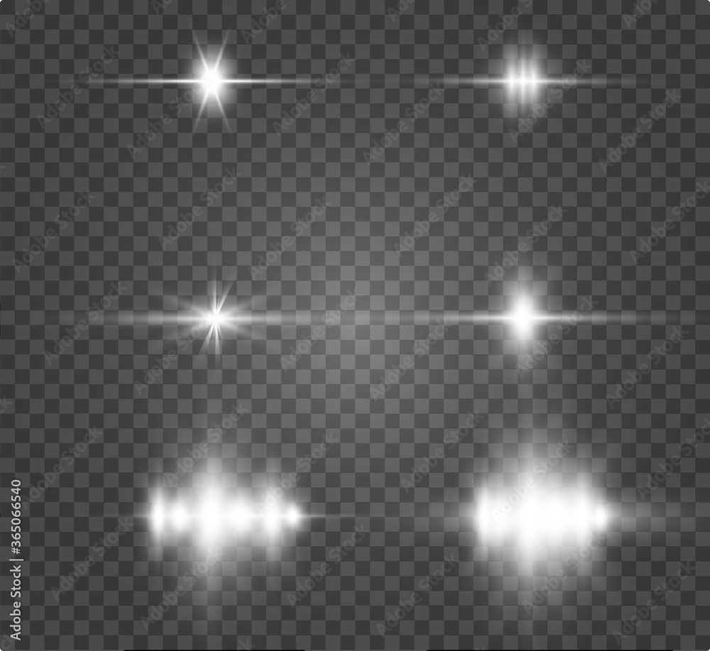 Bright star vector illustration. Beautiful rays on a transparent background
