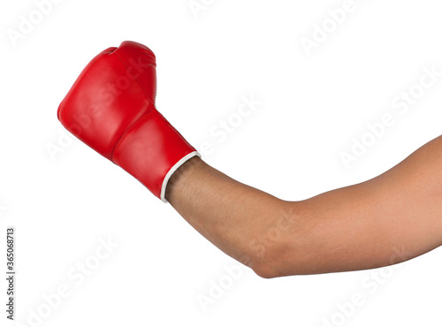 Man hand in boxing glove isolated on white background © Alexandr