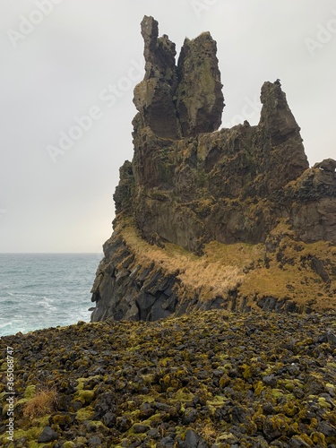 Cliffs in Iceland by the Sea