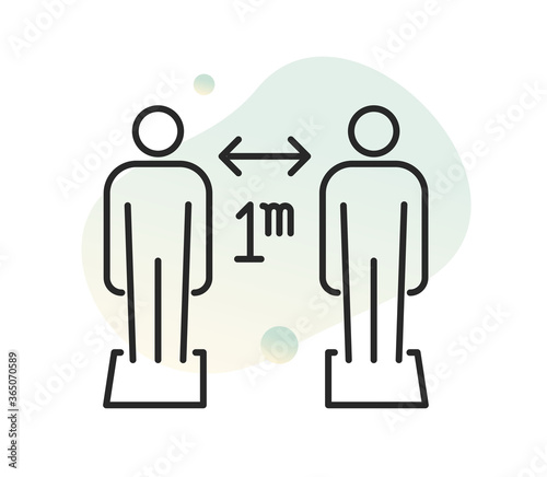 Social Distancing Marking in Public Area - Icon