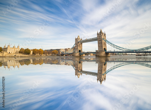 London Tower Bridge Thames reflection 