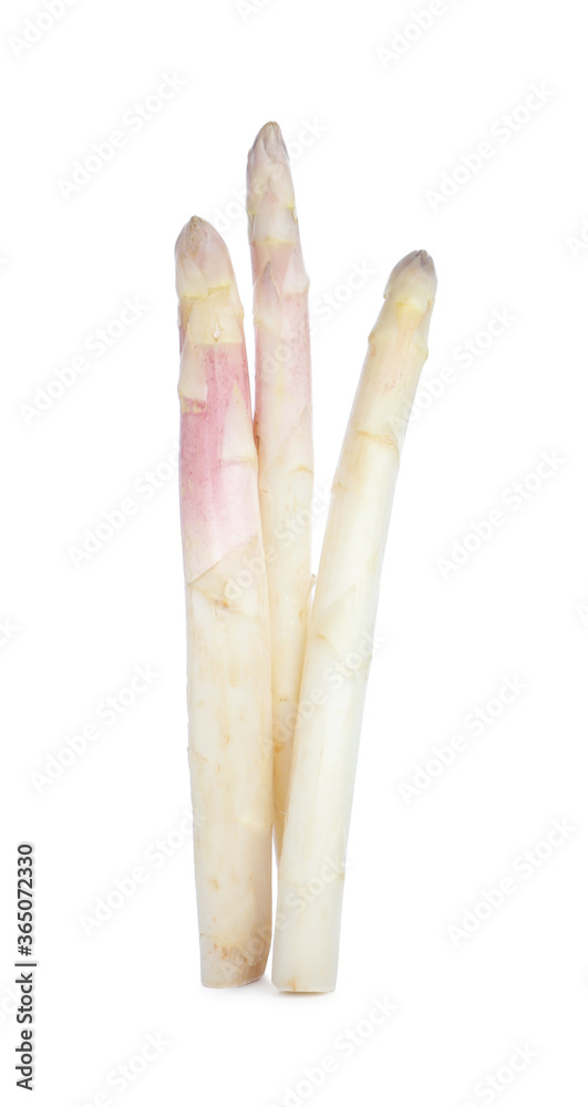 Fresh ripe raw asparagus isolated on white Fresh ripe raw asparagus isolated on white