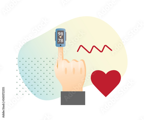 Pulse Oximeter - Medical Device - Illustration