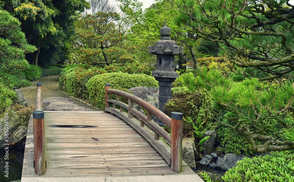 Ohori Park Japanese Garden in Fukuoka city, Japan