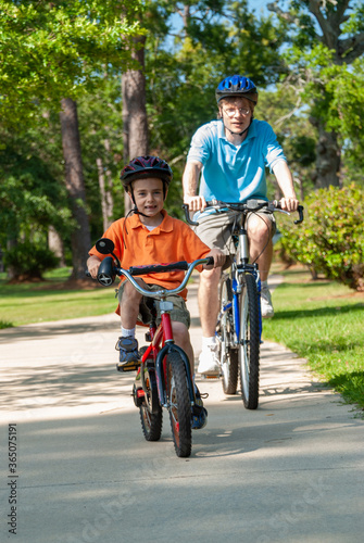 Father and son bike ride