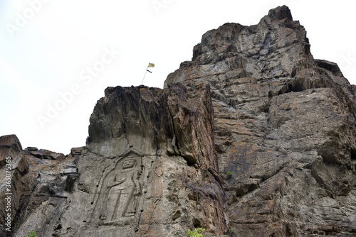 Buddha at Kargah Gilgit, Manthal Rock in the mountain range in Gilgit-Baltistan, Northern Area, Kashmir, Pakistan.  © Usman Ghani PG