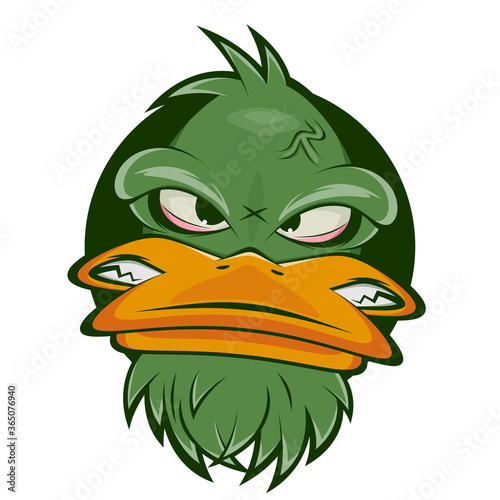 funny cartoon logo of an angry duck