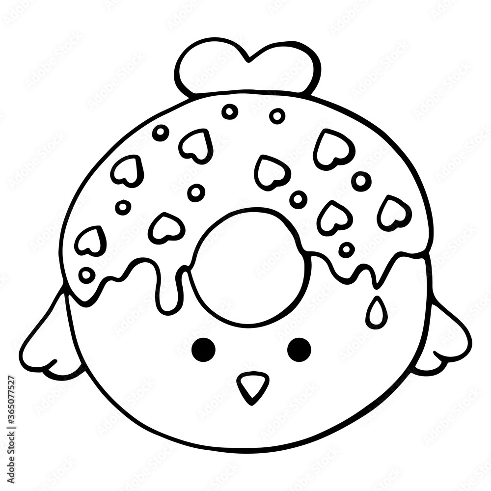 Glazed cute doughnut animals. Isolated donuts with glaze and bite Glazed cute doughnut animals. Isolated donuts with glaze and bite