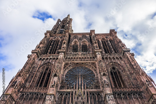Strasbourg Cathedral (Cathedral of Our Lady of Strasbourg or Cathedrale Notre-Dame de Strasbourg, 1015 - 1439) - Roman Catholic cathedral in Strasbourg, Alsace, France. 
