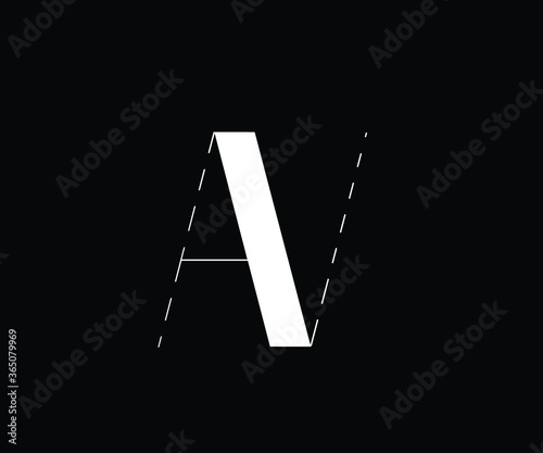 letter a on black background