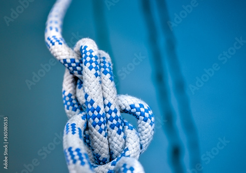 the rope knot  blue background