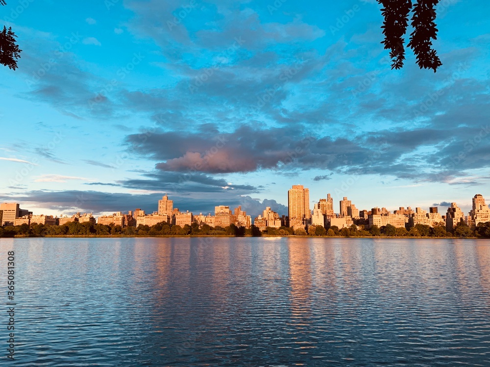 sunset over the city