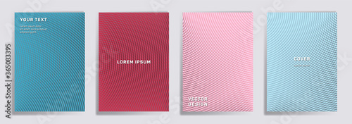 Semicircle lines halftone grid covers vector set.