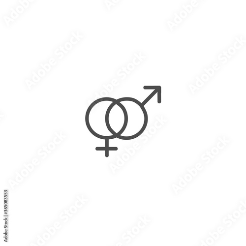 gender sign isolated line icon for web and mobile