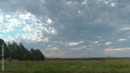 Morning Sky with Sun Ray Clouds - Time Lapse