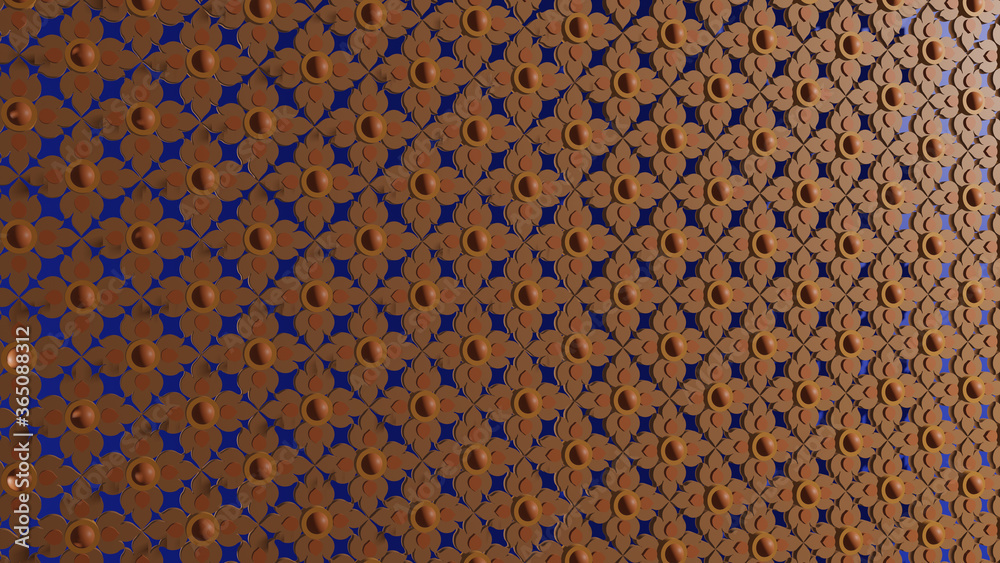Fototapeta premium Thai pattern design 3d illustration for background.
