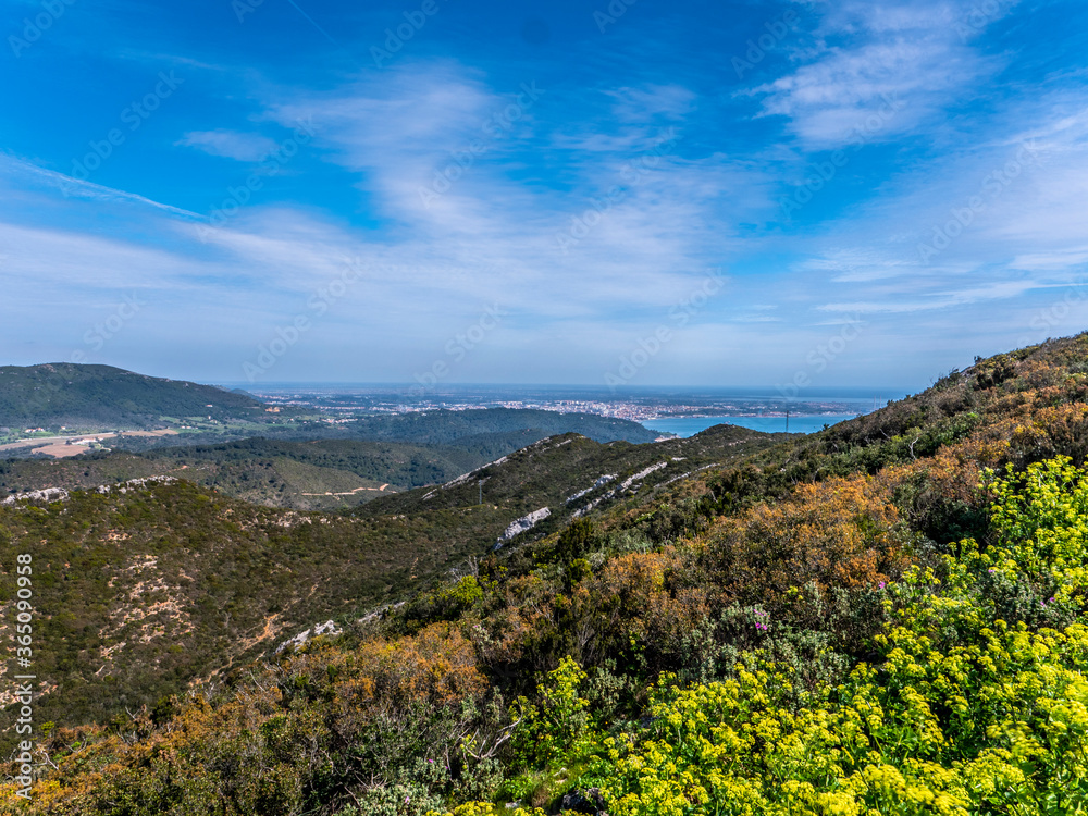 Setubal city view from Arrabida Natural Park Hill, in Portugal