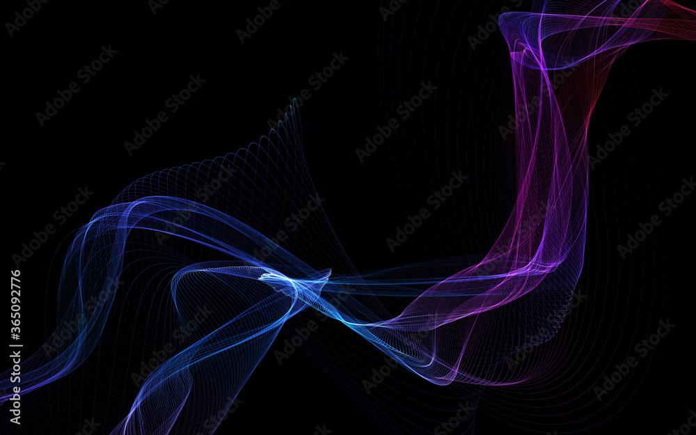 Dark abstract background with a glowing abstract waves Dark abstract background with a glowing abstract waves
