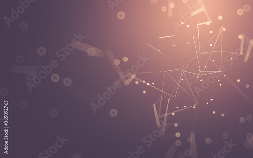 Abstract background. Molecules technology with polygonal shapes  connecting dots and lines. Connection structure. Big data visualization.