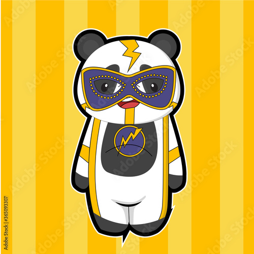 cartoon panda using super hero clothes photo