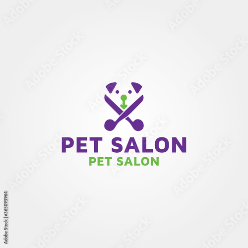 Pet Salon vector logo design template idea and inspiration