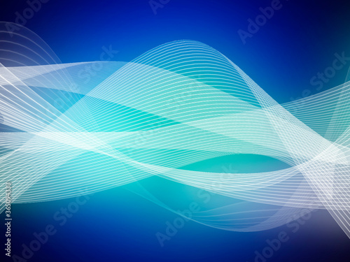 Blue abstract background with smooth waves and lines.