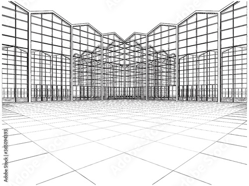 Building Glass Corner Constructions Vector 