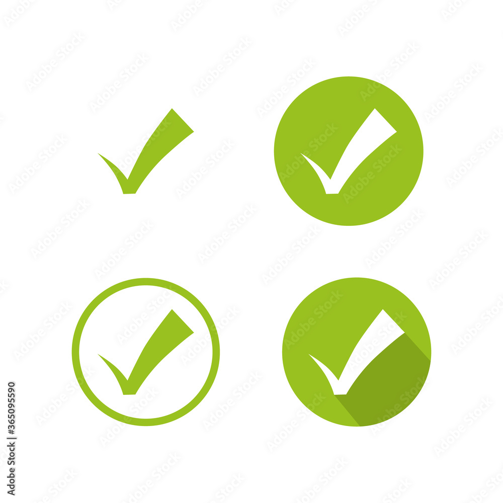 Check mark buttons icon symbol vector Check mark buttons icon symbol vector