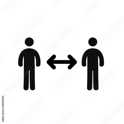 People distance icon flat vector eps 10